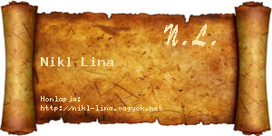 Nikl Lina névjegykártya